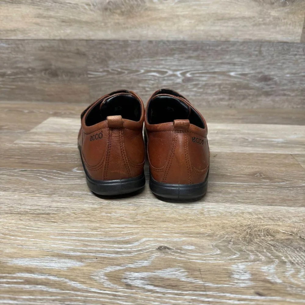 Ecco Women's  Monk Strap Brown Leather Comfort Shoes 14593 Women SZ EU 38